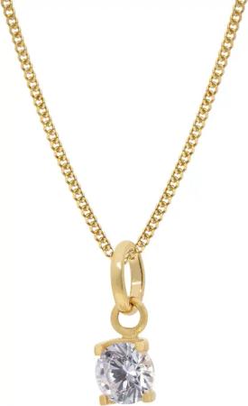 trendor 68516 Gold-Anhänger mit Zirkonia Gold 333 an vergoldeter Silberkette