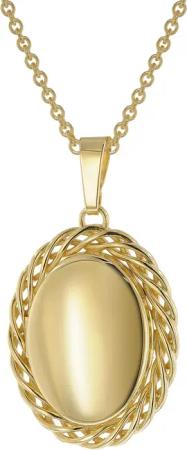 trendor 51590 Medaillon Halskette Gold auf Silber 925