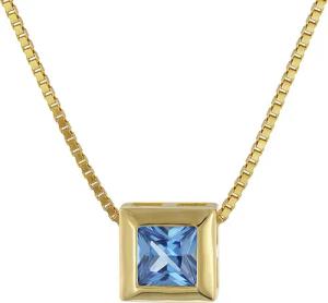 trendor 51700-03 Gold-Anhänger 333 mit blauem Zirkonia + goldplattierte Kette
