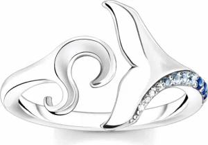 Thomas Sabo TR2385-644-1 Damenring Schwanzflosse und Welle mit Blauen Steinen