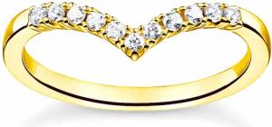 Thomas Sabo TR2394-414-14 Damenring V-Form mit Weißen Steinen Goldfarben