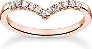Thomas Sabo TR2394-416-14 Damen-Ring V-Form mit Weißen Steinen Roségoldfarben