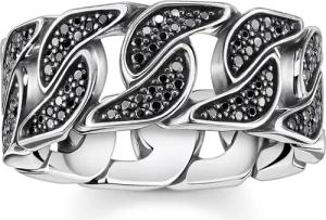 Thomas Sabo TR1932-643-11 Ring Panzerglieder Silber mit schwarzen Steinen