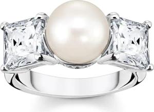 Thomas Sabo TR2408-167-14 Damen-Ring Perle und Weiße Steine Silber