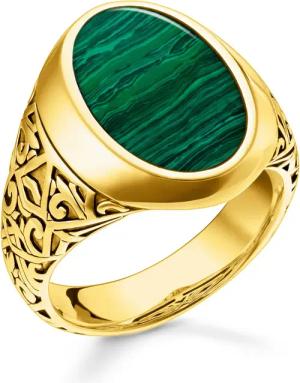 Thomas Sabo TR2242-140-6 Ring Siegelring Goldfarben / Grün