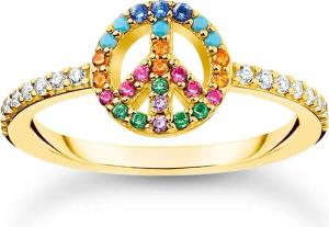Thomas Sabo TR2373-488-7 Damen-Ring Peace Goldfarben Bunte Steine