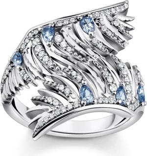 Thomas Sabo TR2409-644-1 Damen-Ring Phönix-Flügel Blaue Steine