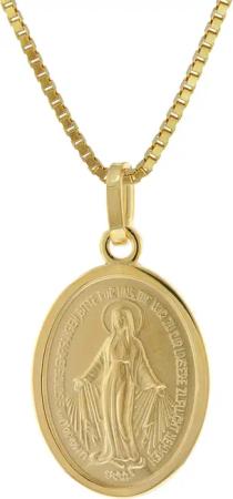 trendor 51945 Milagrosa Anhänger Gold 585 Madonna + Vergoldete Silberkette