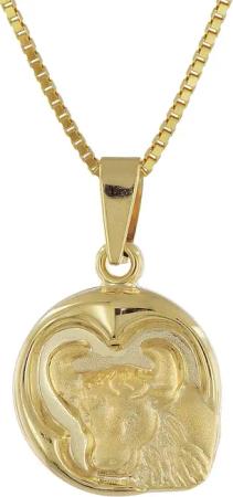 trendor 41088-5 Stier Sternzeichen Gold 333/8K mit goldplattierter Kette
