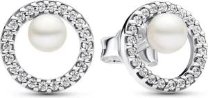 Pandora 293154C01 Ohrstecker Süßwasser-Zuchtperle und Pavé Heiligenschein