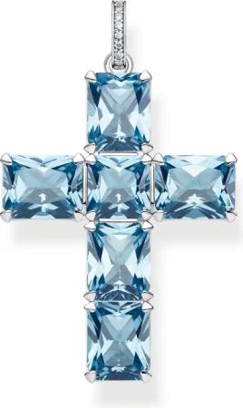 Thomas Sabo PE922-059-1 Anhänger Kreuz Aqua/Weiß