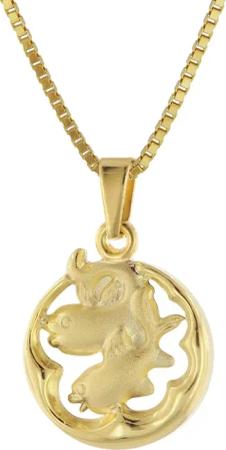 trendor 41140-3 Fische Sternzeichen Anhänger Gold 333 + vergoldete Silberkette