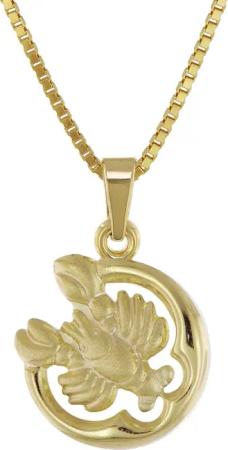 trendor 41140-7 Krebs Sternzeichen Anhänger Gold 333 + vergoldete Silberkette