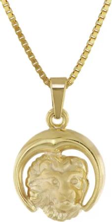 trendor 41140-8 Löwe Sternzeichen Anhänger Gold 333 + vergoldete Silberkette