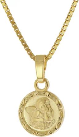 trendor 41162 Engel-Anhänger Gold 333 mit vergoldeter Silber-Kette für Kinder