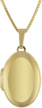 trendor 41164 Medaillon-Anhänger Gold 333 / 8K mit vergoldeter Silber-Kette