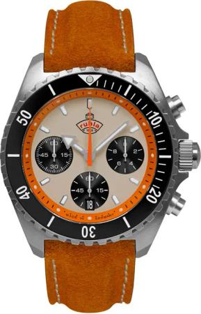 Ruhla 4970-1 Herrenuhr Chronograph Glasbach Cup Orange
