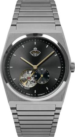 Ruhla 4866M2 Herrenuhr Automatik Space Control Open Heart Anthrazit