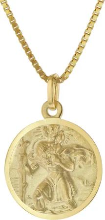 trendor 41378 Christophorus Anhänger Gold 333 mit vergoldeter Silber-Halskette