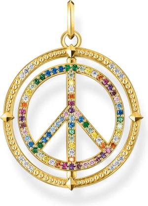 Thomas Sabo PE941-996-7 Anhänger Peace Zeichen Goldfarben Bunt