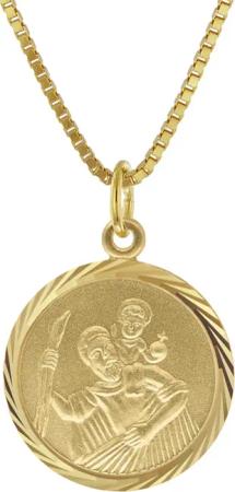 trendor 41406 Christophorus Anhänger 333 Gold mit vergoldeter Silberkette