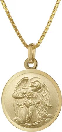 trendor 41438 Schutzengel Anhänger Ø 18 mm Gold 333 an goldplattierter Kette
