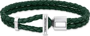 Thomas Sabo A2148-682-6 Unisex Lederarmband Grün Silber