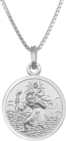 trendor 41442 Halskette mit Christophorus Anhänger Ø 16 mm Sterlingsilber 925