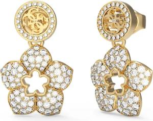 Guess JUBE04471JWYGT-U Damen-Ohrringe Ohrhänger 4G Blumen Goldfarben