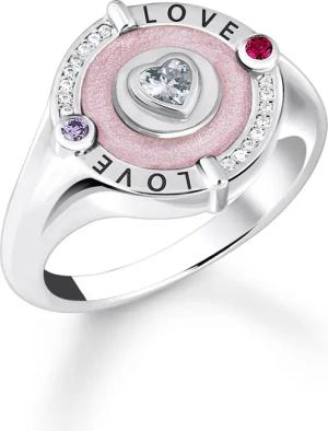 Thomas Sabo TR2447-390-9 Damenring Herz Rosa Love Silber