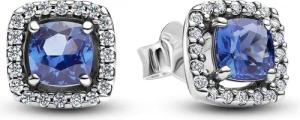 Pandora 293551C01 Damen-Ohrstecker Funkelndes Quadrat Blau Heiligenschein