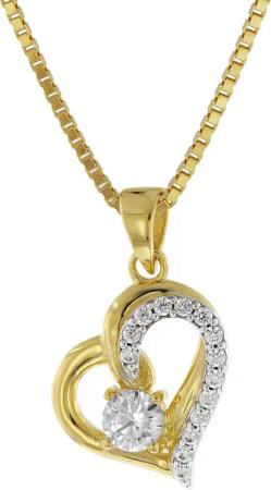 trendor 41486 Ketten-Anhänger Herz Gold 333/8K an goldplattierter Silberkette