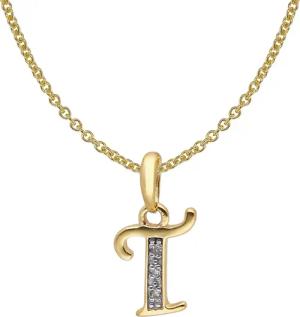 trendor 41520-T Buchstaben-Anhänger T Gold 333/8K mit vergoldeter Silberkette