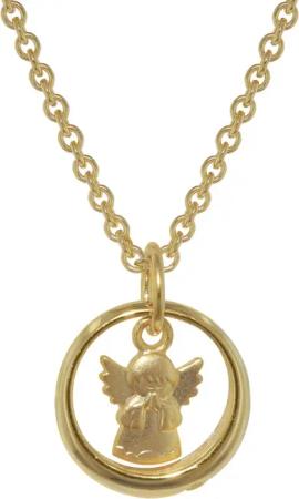 trendor 72931 Anhänger Taufring mit Engel Gold 333 mit goldplattierter Kette