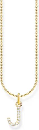 Thomas Sabo KE2249-414-14-L45V Damen-Kette mit Buchstaben-Anhänger J Goldfarben