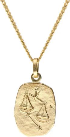 trendor 15436-10 Waage Sternzeichen Gold 585 / 14K mit vergoldeter Silberkette