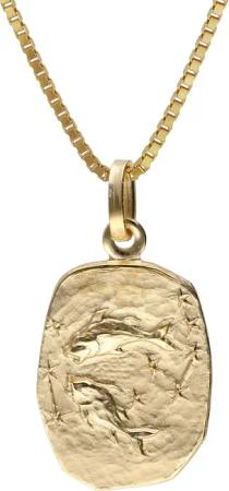 trendor 15382-03 Fische Sternzeichen Gold 333 / 8K mit vergoldeter Silberkette