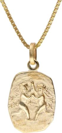 trendor 15382-06 Zwilling Sternzeichen Gold 333 mit vergoldeter Silberkette