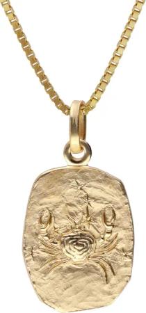 trendor 15382-07 Krebs Sternzeichen Gold 333 / 8K mit vergoldeter Silberkette