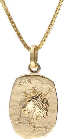 trendor 15382-08 Löwe Sternzeichen Gold 333 / 8K mit vergoldeter Silberkette