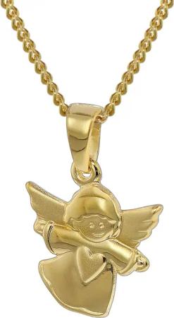 trendor 35820 Kinder-Anhänger Engel 333 Gold mit goldplattierter Halskette