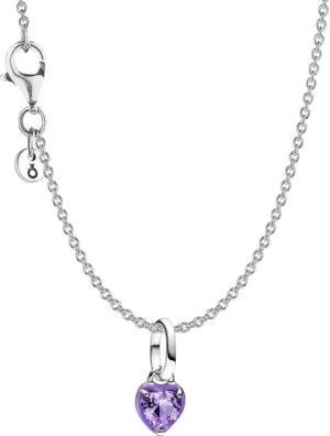 Pandora 68567 Damen-Halskette Silber Lila Chakra-Herz Set