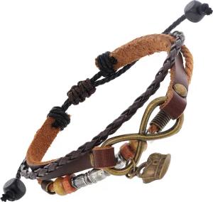 trendor 75804 Armband mit Unendlichkeits-Symbol Leder/PU Braun-Schwarz