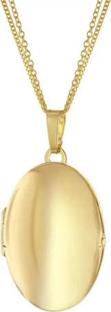 trendor 15535 Damen-Halskette mit Medaillon Gold auf Silber 925