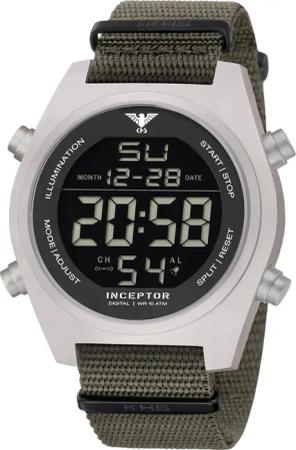 KHS INCSD.NSGO Herrenuhr Inceptor Stahl Digital Olivgrün