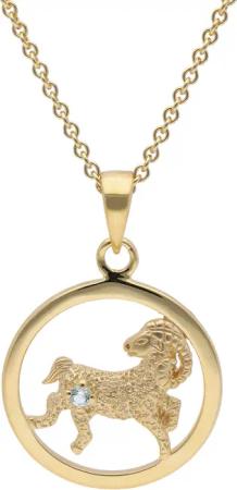 trendor 15560-04 Sternzeichen Widder Gold 333 mit Topas + vergoldete Kette