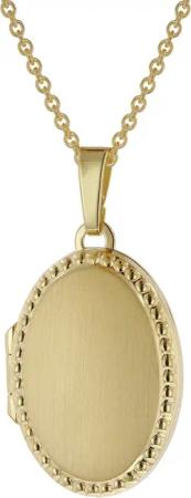 trendor 39792 Medaillon-Anhänger 333 Gold 23 mm mit vergoldeter Silberkette