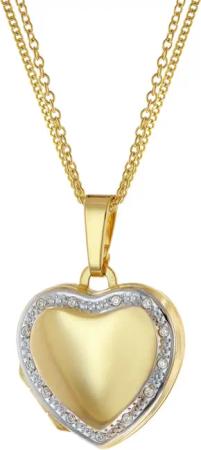 trendor 15632 Medaillon Herz Gold 333 / 8K mit goldplattierter Designkette