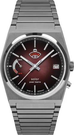 Ruhla 4640M5 Herrenuhr Space Control Solar Dunkelrot