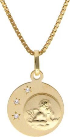 trendor 15588 Kinder-Anhänger Amor Gold 333 mit vergoldeter Silber-Halskette